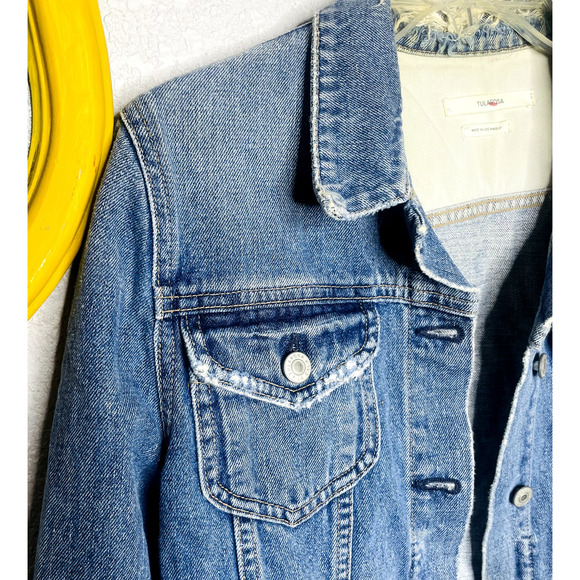 Tularosa Tamsen Distressed Denim Jacket Blue Medium Revolve EUC - Picture 5 of 12